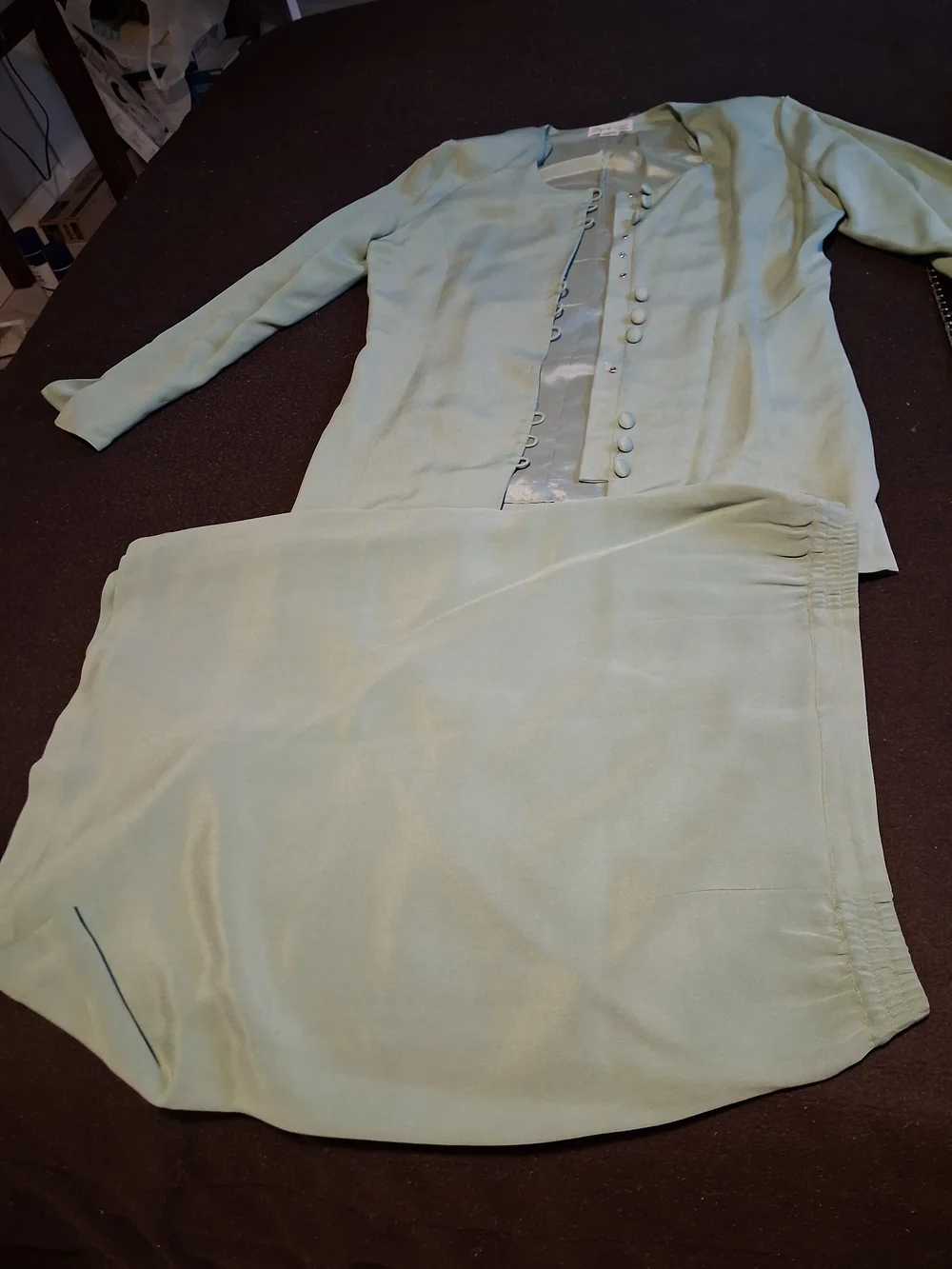 Adrianna Papell Light Green Two-Piece Skirt Set